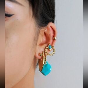 Bohemian heart hoop earrings A881